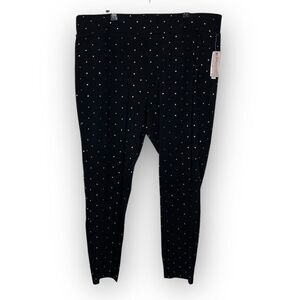 Philosophy Pull On Leggings Black Spotted Women’s Size 2X NWT